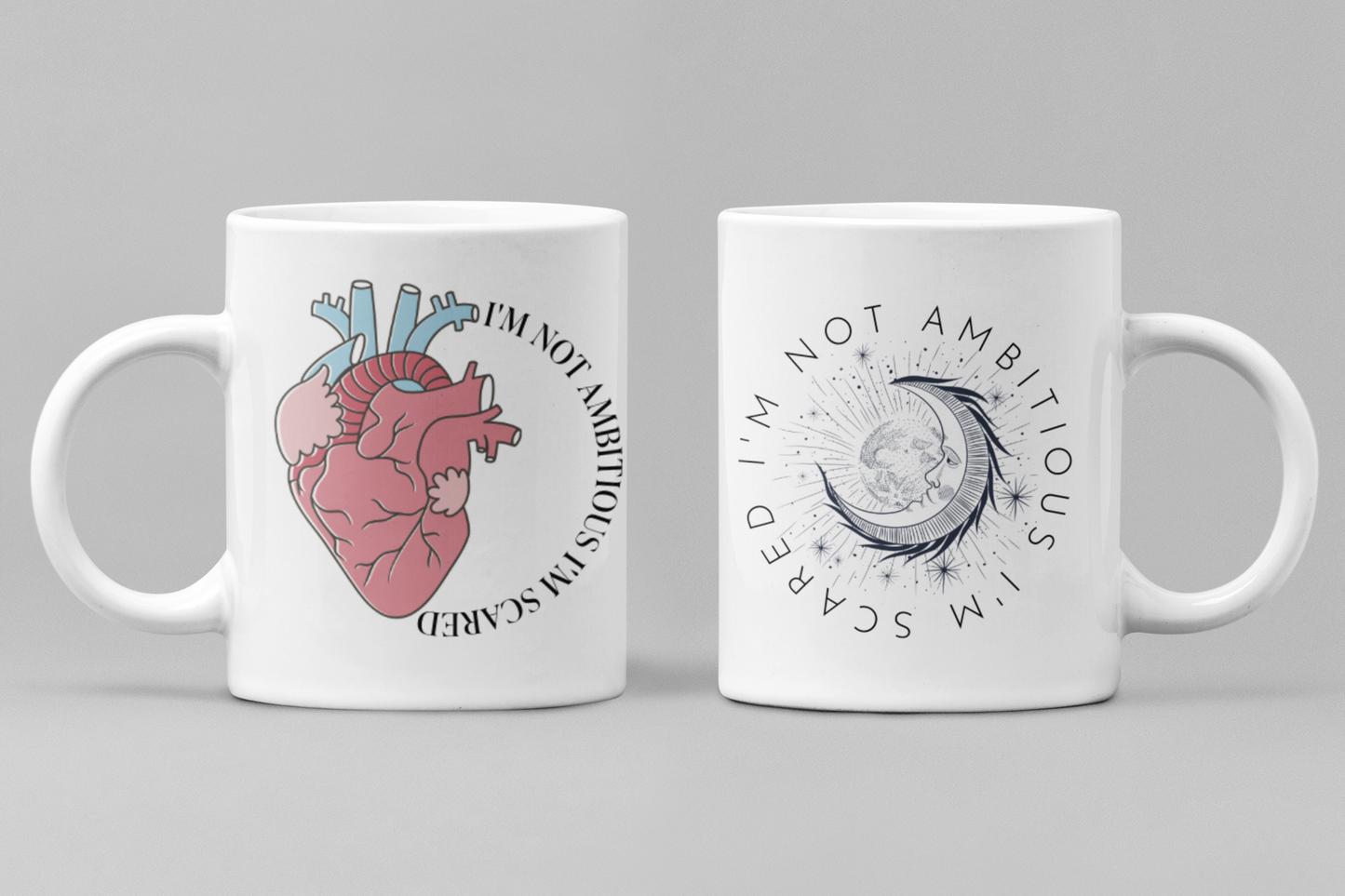 Not Ambitious Moon Graphic Coffee Mug